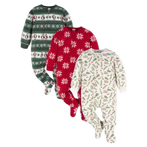 Gerber Baby and Toddler Neutral Microfleece Blanket Sleeper Pajamas, 3-Pack, Sizes 0/3 Months -5T