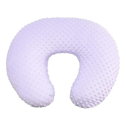 OWLOWLA Minky Nursing Pillow Cover, Breastfeeding Pillow Slipcover Fits Nursing Pillow for Baby Boy Girl(Lilac)
