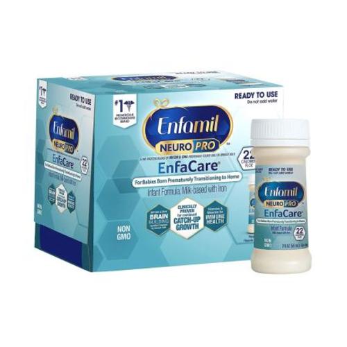 Enfamil NeuroPro EnfaCare Infant Formula with Iron, Unflavored, 2 Oz. Nursette Bottle, Ready to Use, Birth to 12 Months, Case of 48, #124902