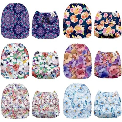 Mama Koala 1.0 Cloth Diapers for Babies, 6 Pack Pocket Shell Only (NO Inserts) - One Size Washable and Reusable Pocket Diapers for Newborns and Toddlers - 160090