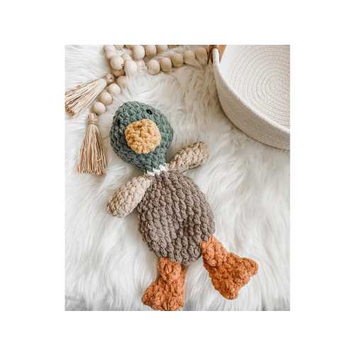 Duck Lovey, Soft Toys For Newborns, Farm Nursery Decor, Duck Toy, Mallard Duck Baby Blanket, Baby Snuggle Animal, Security Blanket