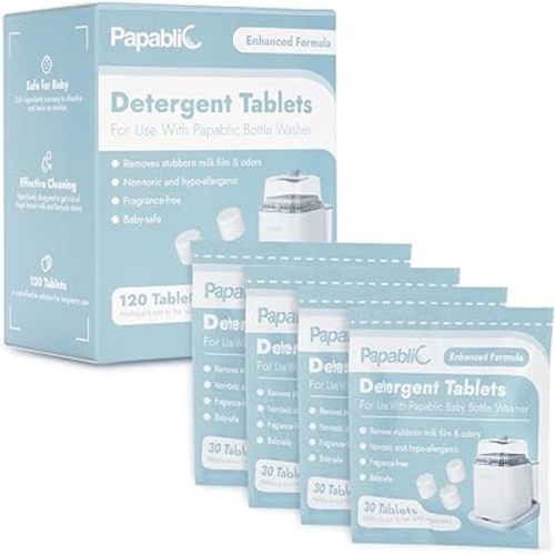 Papablic Official Detergent Deepclean Tablet for Papablic Baby Bottle Washer, 120 Count