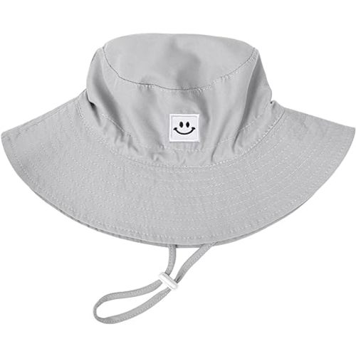 Baby Sun Hat, Newborn Toddler Foldable Beach Hat UPF 50+ Sun Protection Bucket Hat for Boys Girls Adjustable Cap