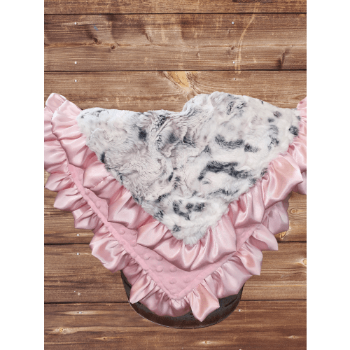 Snowy Owl Minky and Blush Minky Woodland Lovey