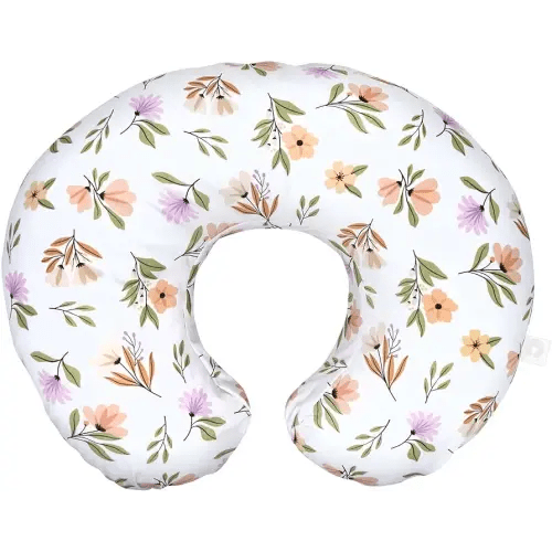 Boppy Original Nursing Pillow, Neutral Wildflowers, Ergonomic Nursing Essentials for Bottle and Breastfeeding, Firm Fiber Fill, with Removable Pillow Cover, Machine Washable