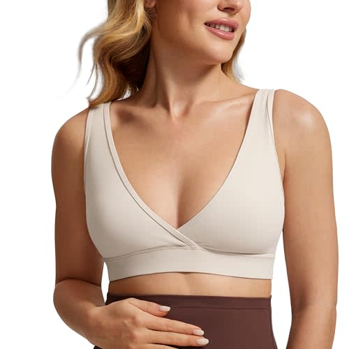 CRZ YOGA Butterluxe Maternity Nursing Bras for Women Crossover Wireless Sleep Breastfeeding Lounge Pregnancy Bralette Comfy
