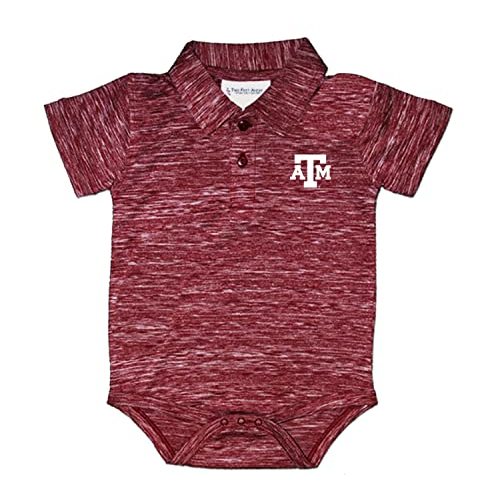 Two Feet Ahead Space Dye Short Sleeve Golf Polo Baby Bodysuit Creeper Newborn Infants Sizes 0-3M-6M-12