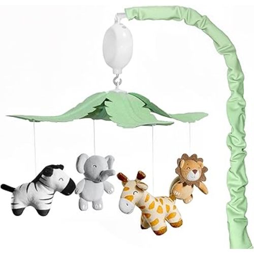 Feisike Jungle Safari Baby Crib Mobile with 35 Soothing Lullabies & 3 Modes - Adjustable Nursery Mobiles for Boys & Girls, Animal-Themed Nursery Decor Musical Mobile for Crib or Bassinet