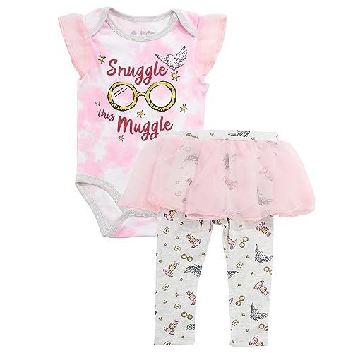 Harry Potter Baby Girl Clothes with One Piece and Leggings or Headband, Baby Outfit, Baby Gift Set