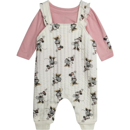 Disney Baby Girls' Minnie Mouse 2 Piece Overall Set - Fleece Romper Long Sleeve T-Shirt Set (3-6 monthes)