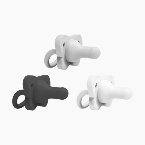 Dr. Brown's HappyPaci One-Piece Silicone Pacifier (3 Pack) - Black, Gray, White