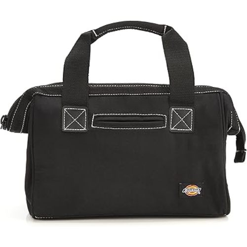 Dickies 12-Inch Durable Canvas Work Bag for Painters, Carpenters, and Builders, Heavy-Duty Zipper, Reinforced Handles, Black