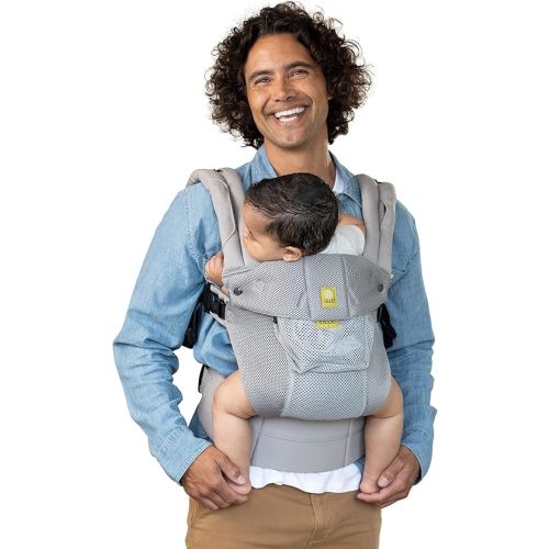 LÍLLÉbaby Complete Airflow Ergonomic 6-in-1 Baby Carrier Infant to Toddler with Lumbar Support (7-45 Pounds), 360 Degree Baby Wearing, Inward and Outward Facing (Silver)