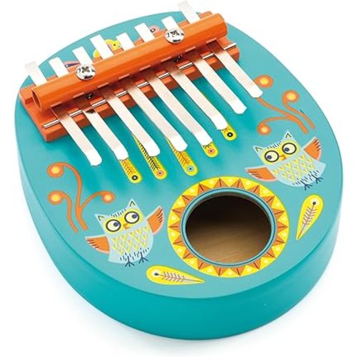 DJECO Animambo Kalimba - Safe Music Instrument for Kids, Cute Educational Toddler Musical Toy for Motor Skills, Creativity, Imagination & Rythym - Toys for 4+ Years Girls & Boys
