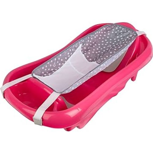The First Years Newborn to Toddler Baby Bath Tub - Convertible 3-in-1 Baby Tub with Removable Sling - Ages 0 to 24 Months - Sure Comfort - Pink