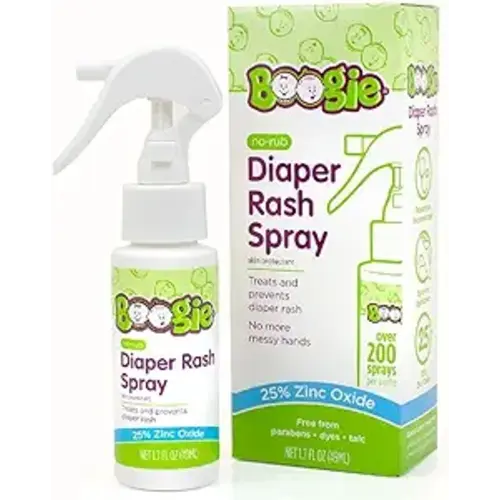 Diaper Rash Cream Spray by Boogie Bottoms, Travel Friendly No-Rub Touch Free Application for Sensitive Skin, from The Maker of Boogie Wipes, Over 200 Sprays per Bottle, 1.7 oz