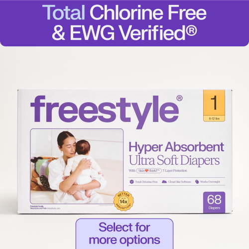 Freestyle Hyper Absorbent Ultra Soft Baby Diapers, Size 1, 68 Count (Select for More)