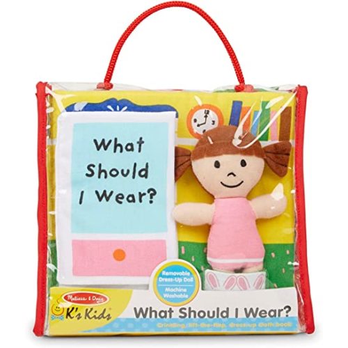 Melissa & Doug Soft Activity Baby Book - What Should I Wear? - Sensory Travel Toys, Dress Up Doll For Babies And Toddlers