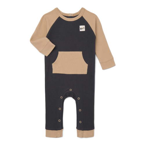 Garanimals Baby Boys Colorblock Waffle Jumpsuit One-Piece with Long Sleeves, Sizes 0M-24M