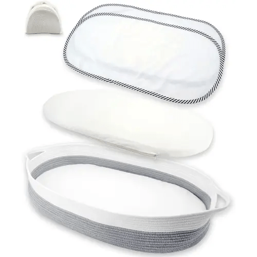 TICO GOODS Baby Changing Basket - Changing Table Topper for Dresser Baby Basket, Moses Basket for Babies, Diaper Baby Changing Station, Baby Changing Pad for Dresser Top, Plus 2 Additional Baby Liners