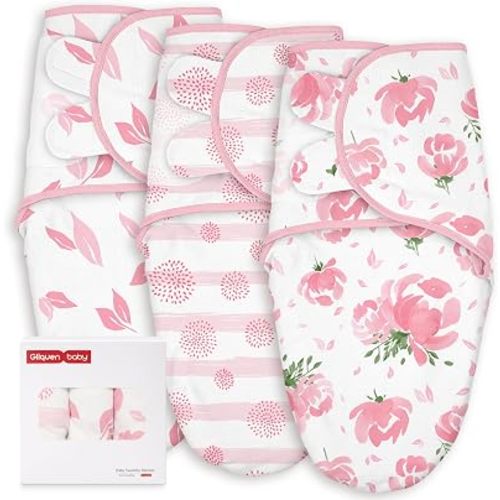 GLLQUEN BABY Swaddles for Newborns 0-3 Months, Adjustable & Easy Fastener