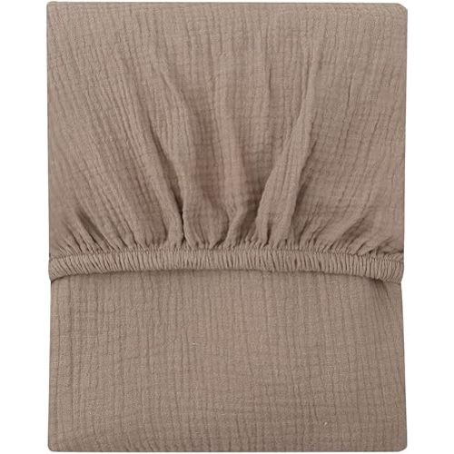 Baby Fitted Crib Sheet, Solid Color, 100% Organic Cotton Crib Sheet for Standard Crib and Toddler Mattresses Newborn Children Bedding Cover Extra Soft Sheet (Grey)