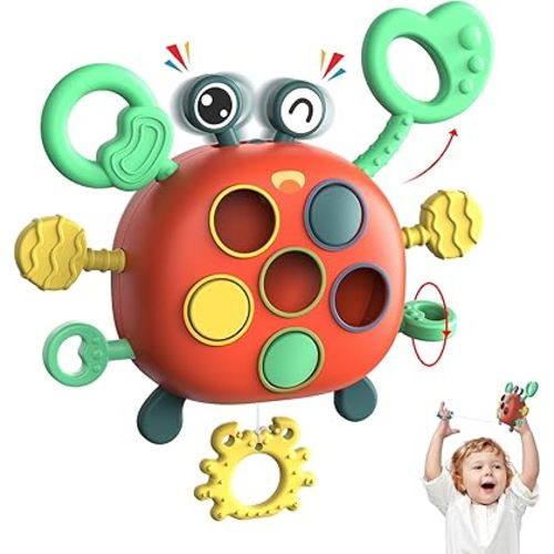 Baby Montessori Toys for 2 Year Old Boy Girl, Sensory Toddler Travel Airplane Car Seat Stroller Toys for 18+ Month, Learning Fine Motor Skills Pull String Toy Birthday Gifts for Infant Boys