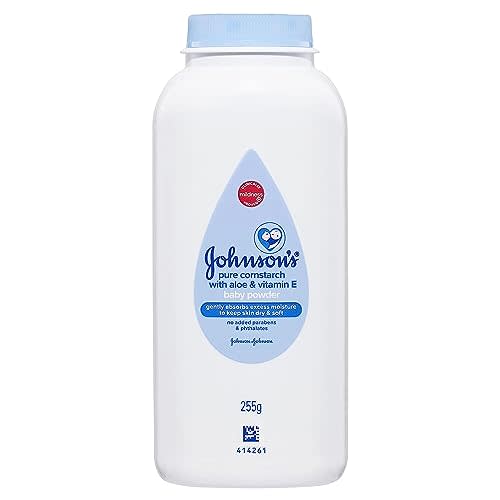 Johnson's Baby Powder with Naturally Derived Cornstarch Aloe & Vitamin E, Hypoallergenic, 9 oz