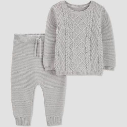 Carter's Just One You®️ Baby Cable Knit Top & Bottom Set - Gray 3m