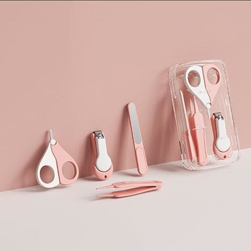 Baby Nail Trimmer, 4-in-1 Baby Nail Clippers Kit,Nail File & Tweezers, Baby Manicure Kit for Newborn, Infant & Toddler, Mothers Day Gifts (Green)