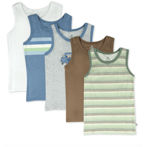 5-Pack Organic Cotton Sleeveless Muscle T-Shirts | Honest Baby Clothing