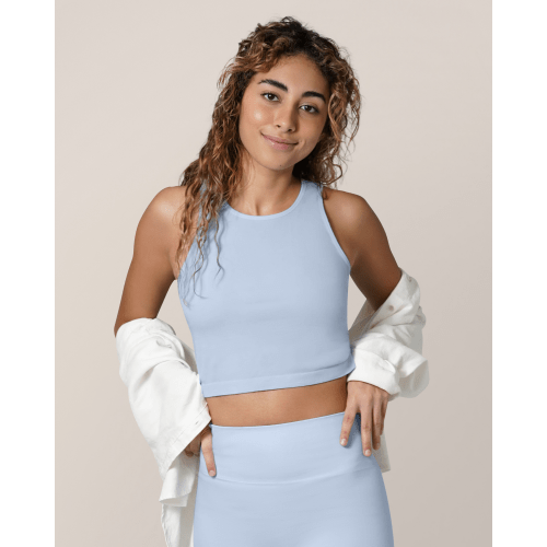 Sublime® Bamboo Hands-Free Pumping Longline Bra Top | French Blue - Kindred Bravely