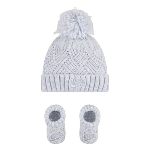 Newborn Baby Nike Cable Knit Hat & Booties Matching Set