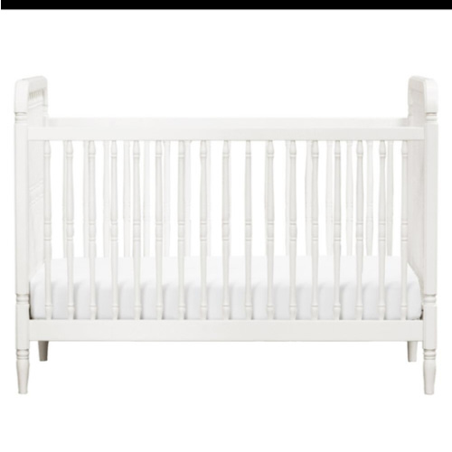 Namesake Liberty White Pine Wood 3-in-1 Convertible Spindle Crib with Toddler Bed Conversion Kit