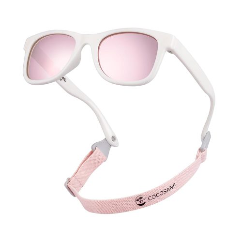 COCOSAND Flexible Baby Sunglasses with Strap Polarized UV Protection for Toddler Infant Newborn Boy Girl Age 0-24 Months
