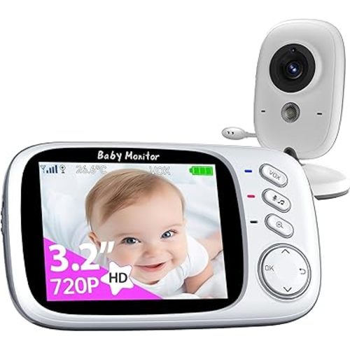 No WiFi Baby Monitor with Camera and Audio,Lag-Free Connection,Plug & Play,IPS Screen,HD Camera,Night Vision, 2-Way Talk,8 Lullabies,1000ft Range,Portable Baby Monitor,2025 Parents' Trusted Choice
