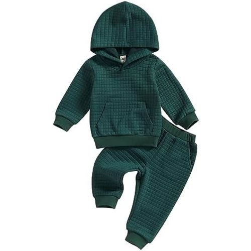 Ledy Champswiin Baby Boy Girl Sweatsuits Sportswear Toddler Kids Solid Color Outfit Hoodie Sweatshirt Tops & Pants Clothes