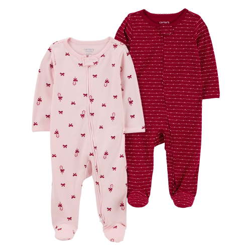 Carter's Child of Mine Baby Holiday Sleep N Play, 2-Pack, Sizes Preemie-6/9 Months