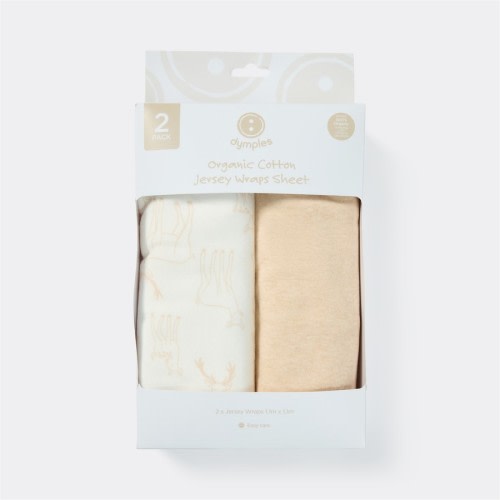 Dymples Cotton Jersey Wraps 2 Pack - Natural