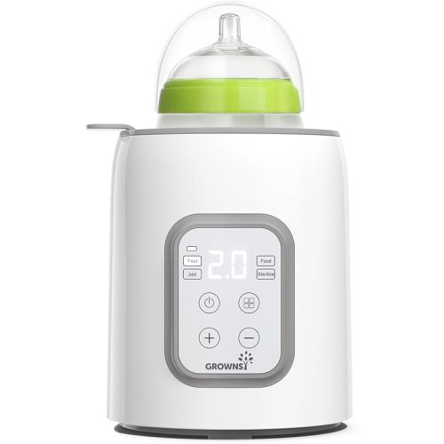 Bottle Warmer, GROWNSY 8-in-1 Fast Baby Milk Warmer with Timer for Breastmilk or Formula, Accurate Temperature Control, with Defrost, Sterili-zing, Keep, Heat Baby Food Jars Function