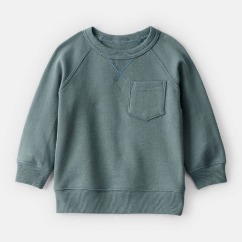 Green Baby Boy Solid Fleece Long-Sleeve Sweatshirt - Green | Carter’s Oshkosh Canada