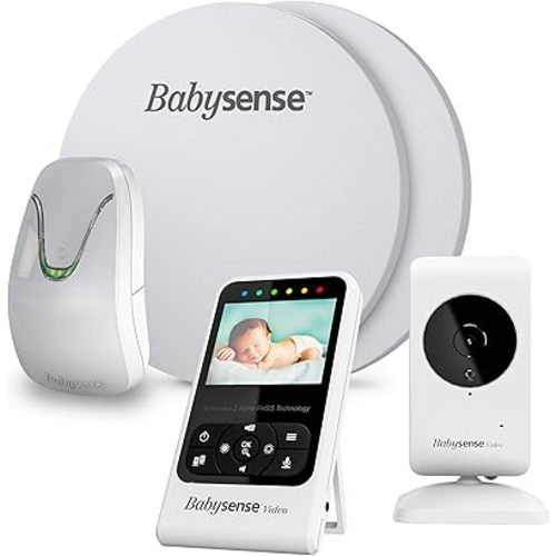 New Model - Babysense Baby Video & Movement Monitor - Bundle Pack - Babysense Video Baby Monitor V24R with Babysense 7 Under-The-Mattress Movement Monitor - 2 in 1