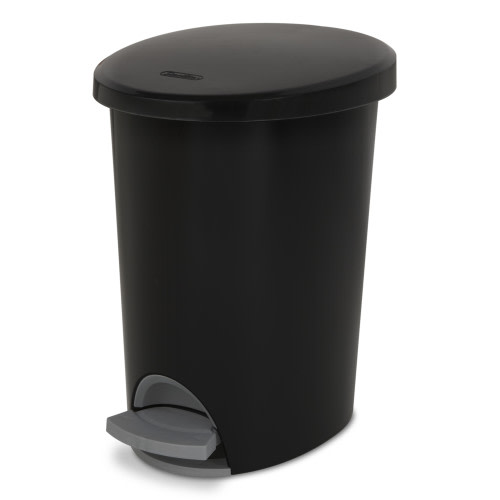Sterilite 2.6 Gallon Ultra™ StepOn Trash Can, Plastic, Bathroom, Black Trash Can
