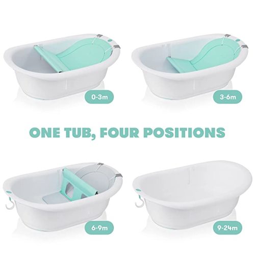 Frida Baby 4-in-1 Grow-with-Me Baby Bathtub, Baby Tub for Newborns to Toddler with Removable Bath Seat & Backrest for Bath Support in Tub - 4-in-1 Grow-with-Me Bath Tub