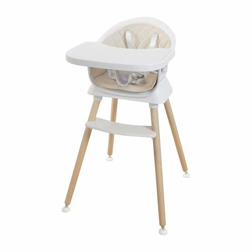 3-in-1 Wooden High Chair for Babies & Toddlers – Convertible Baby Highchair with Tray, Booster Seat & Kids Chair – Modern, Easy-to-Clean Design, Adjustable Legs