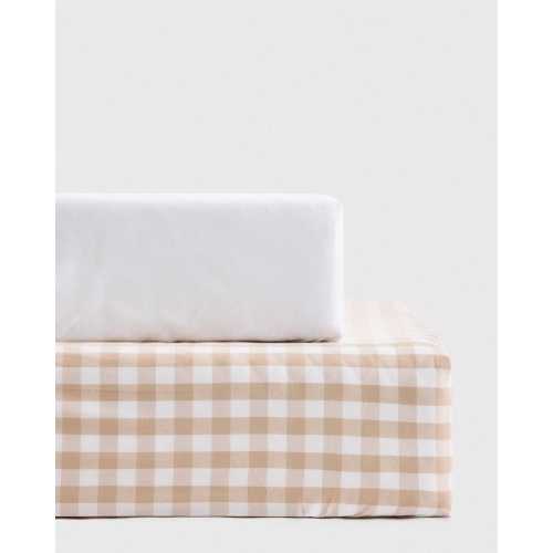 Organic Percale Gingham Crib Sheet 2-Pack