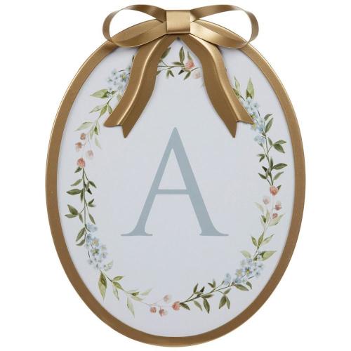 Gold Bow & Floral Letter Wood Wall Decor
