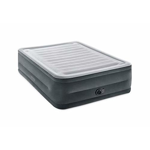Intex 64417ED 22in Queen Dura-Beam Comfort Plush High-Rise Inflatable Air Mattress with Built in Pump for Travel and Camping, 600lb Weight Capacity