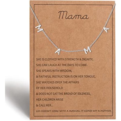 Mama necklace for Women - Silver, Gold & Rose Gold Mom Jewelry for Women, Gifts for New Mom, Expecting Mom Gift for Pregnant Friend, Mom to be Gifts with Cards