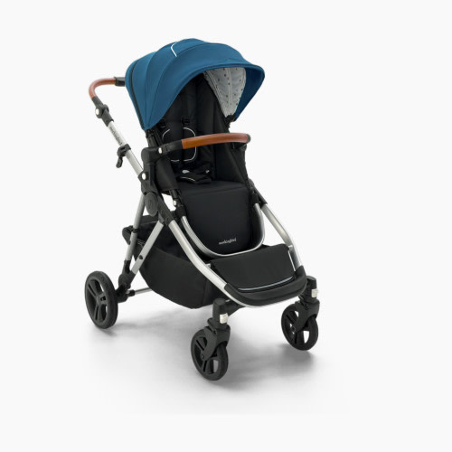 Mockingbird Single-to-Double Stroller 2.0 - Sea/Watercolor Canopy With Penny Leather